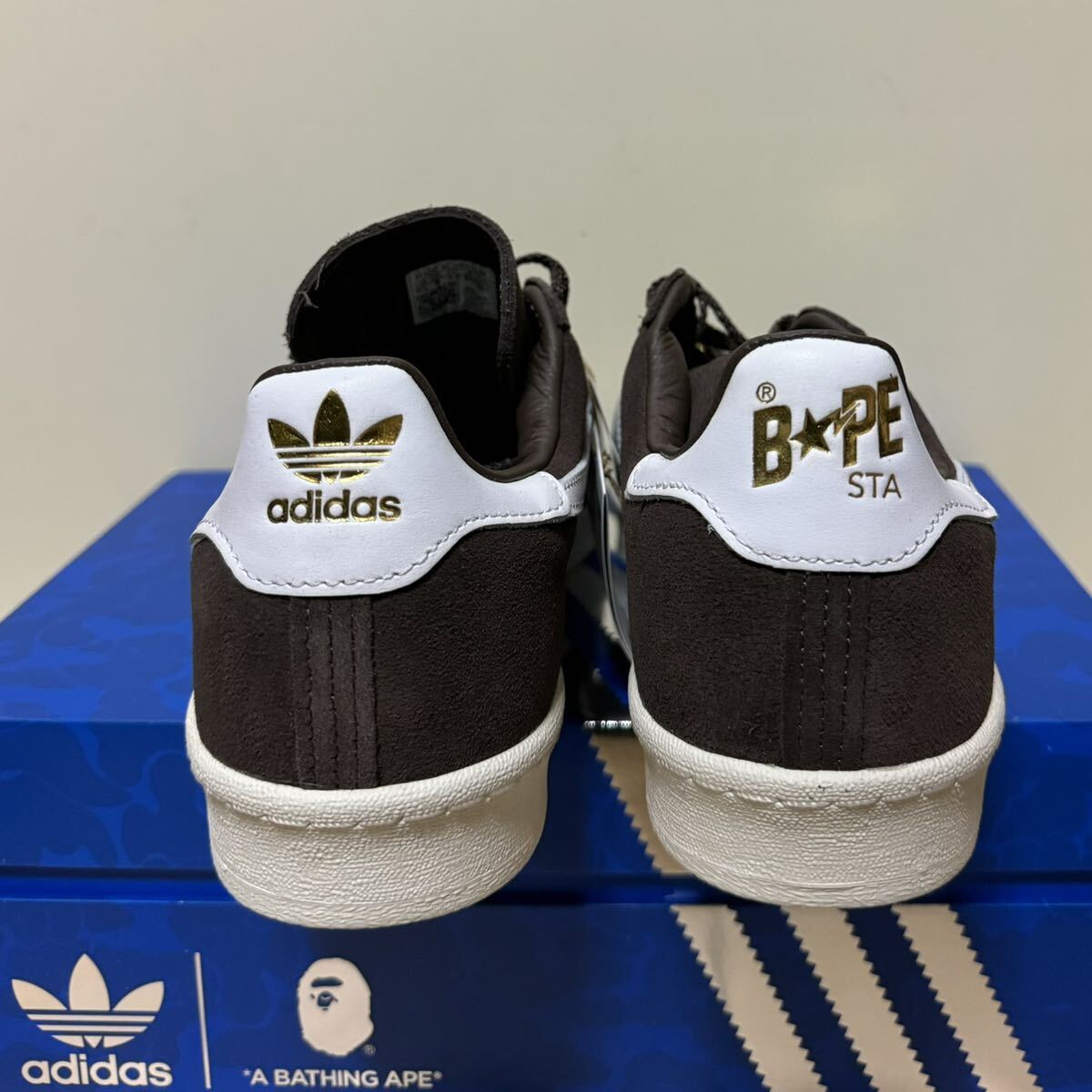 新品A BATHING APE 30th ANNIVERSARY アディダスadidas CAMPUS 80s BAPEキャンパス スニーカー BROWN 26.5cm