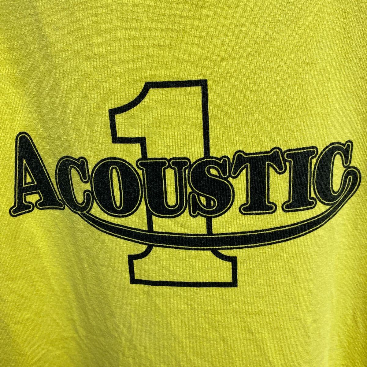 ACOUSTIC ロゴプリントTシャツ　イエローXL ワンポイント　バックプリント　ロゴプリント　半袖Tシャツ　アコースティック_画像8