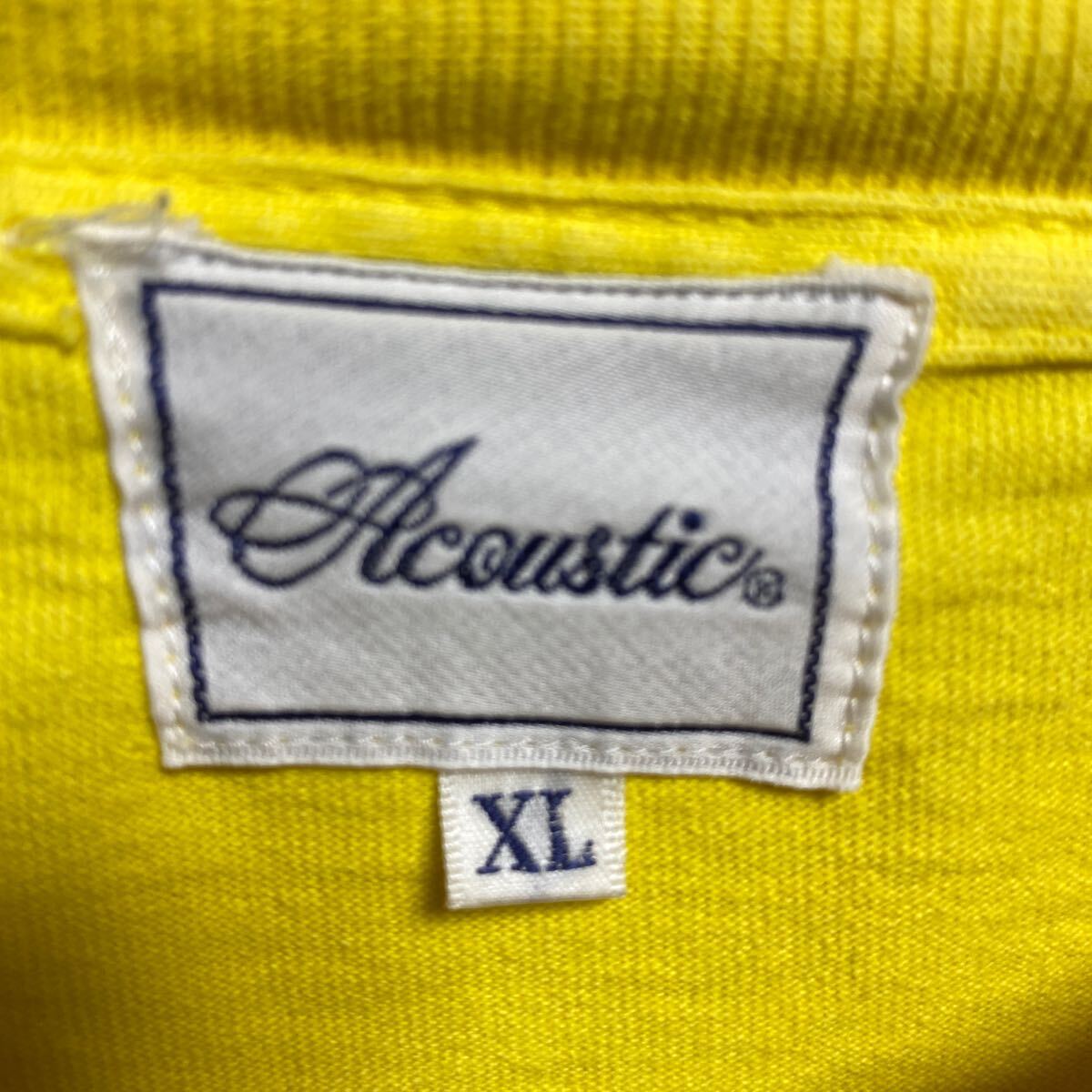ACOUSTIC ロゴプリントTシャツ　イエローXL ワンポイント　バックプリント　ロゴプリント　半袖Tシャツ　アコースティック_画像4
