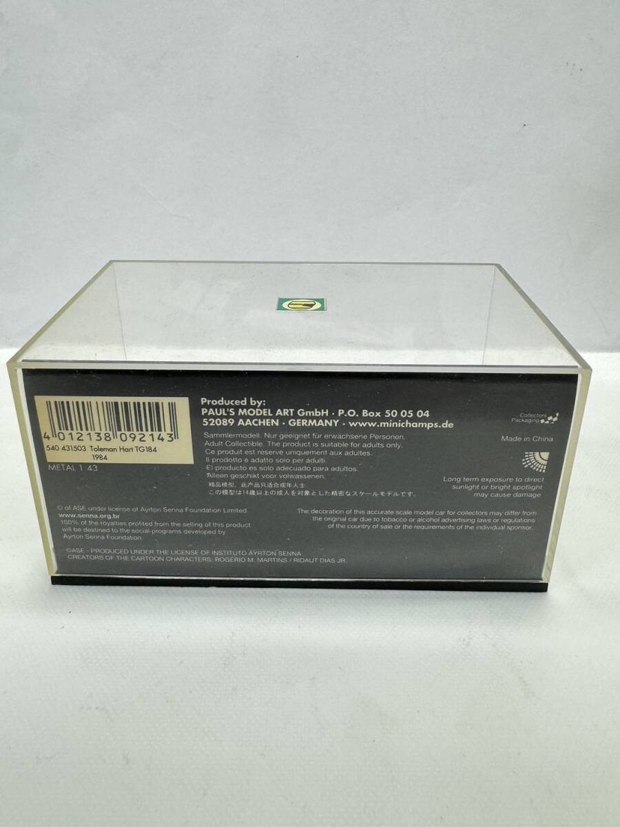 （3）ミニチャンプス 1/43 トールマン アイルトン・セナ TG184/1984 ミニカー 車 おもちゃ アンティーク コレクションの画像10