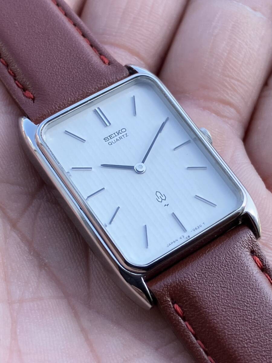  неиспользуемый товар 1976 год не использовался Seiko Chariot 43-3260 CNB090 квадратное работа товар кварц мужские наручные часы Vintage изменение циферблат 
