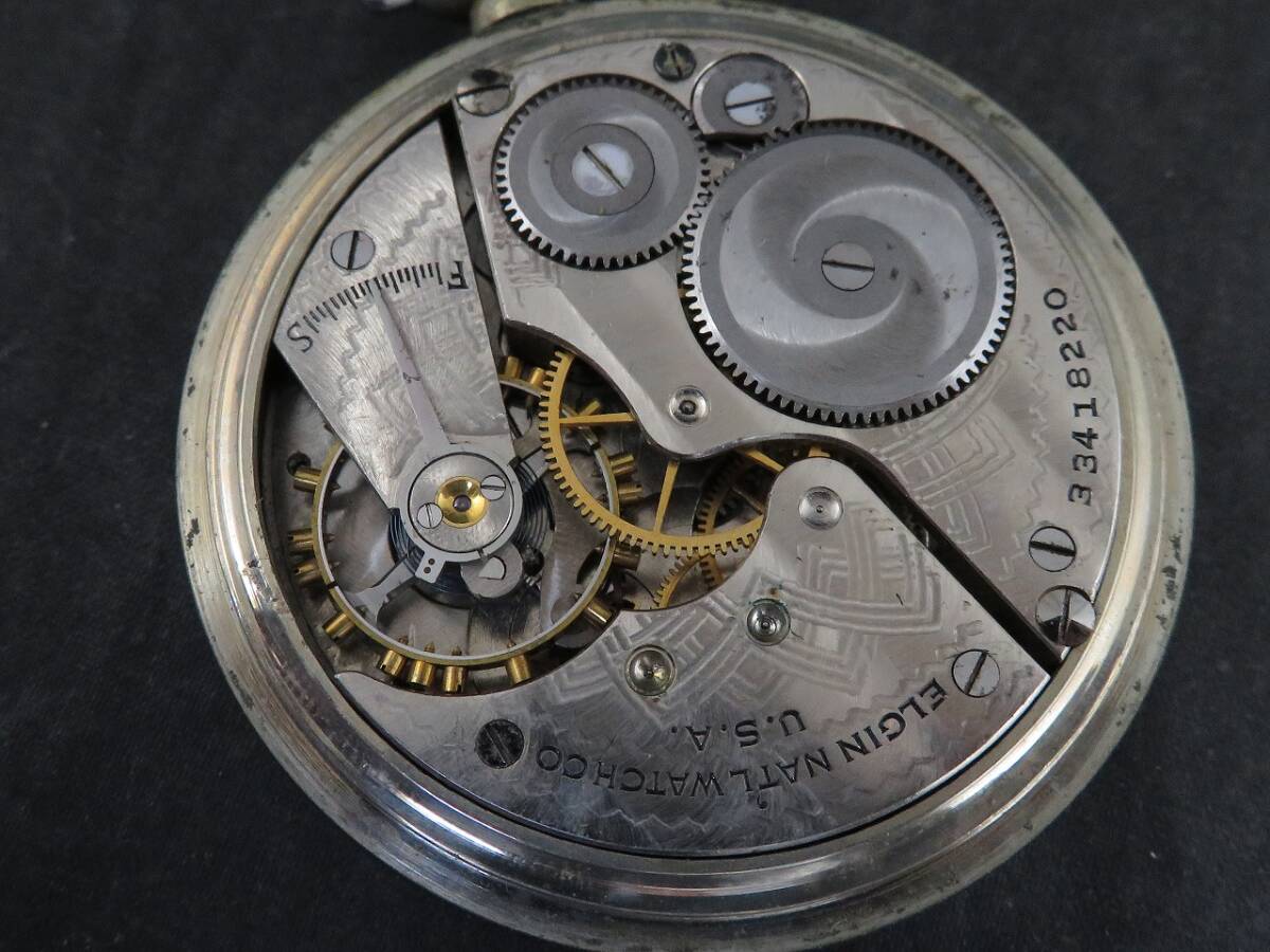 1円～ ELGIN エルジン 懐中時計 USA製 手巻き ジャンクの画像7