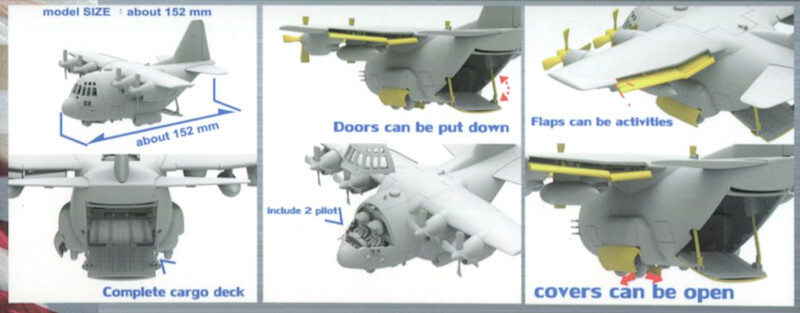フリーダムモデル FRE162051 コンパクトシリーズ C-130H 米空軍 戦術輸送機_画像3