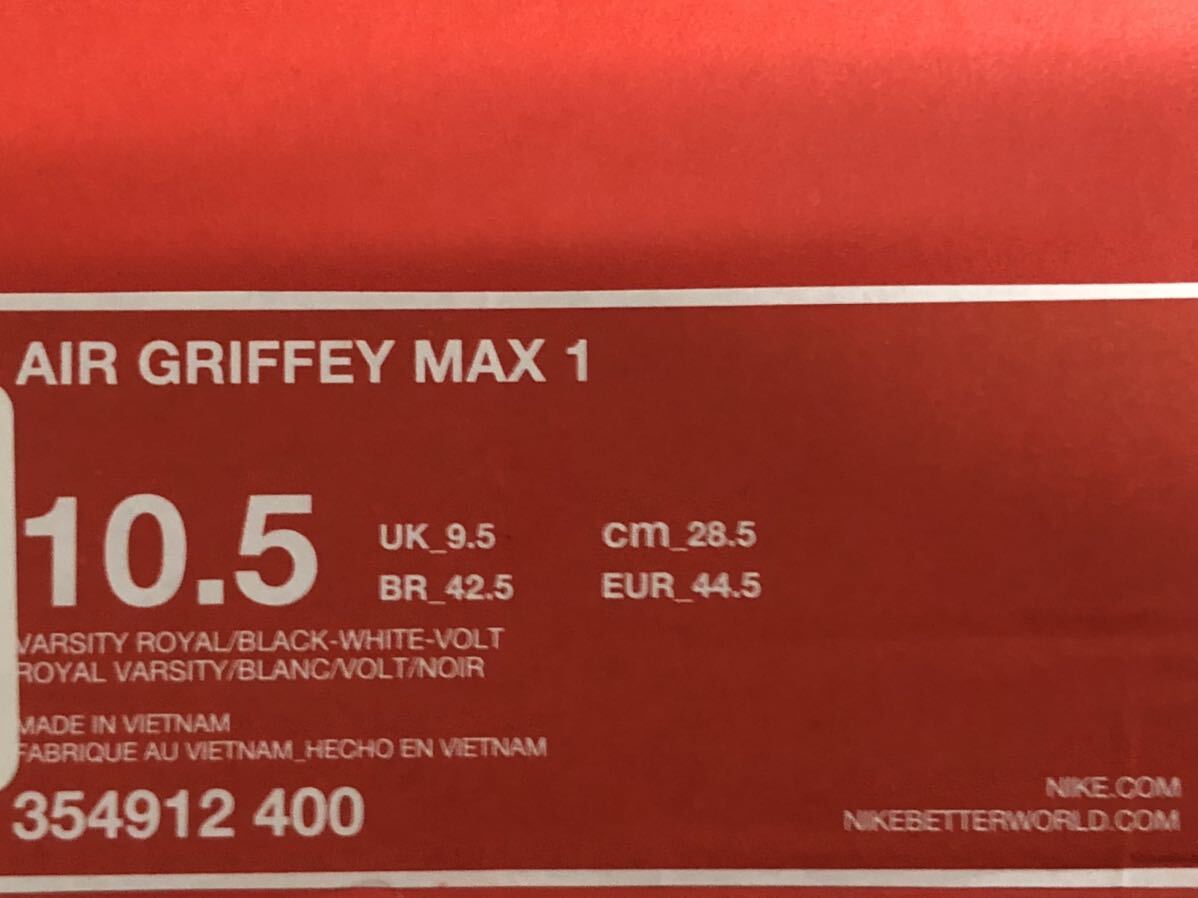 NIKE AIR GRIFFEY MAX 1 28.5CM US10.5 未使用品 ナイキ グリフィー JORDAN ジョーダン の画像3