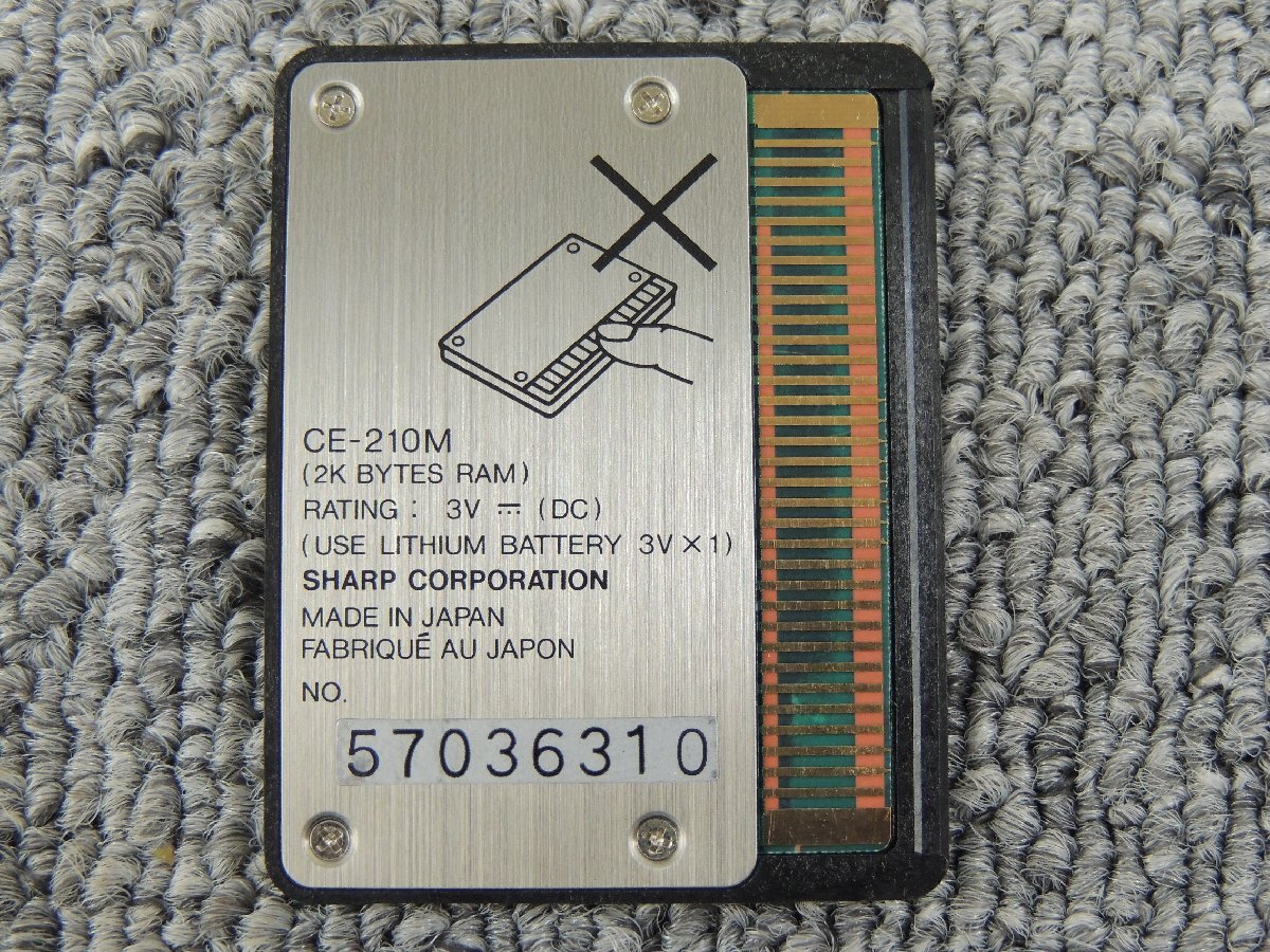 シャープ/SHARP CE-210M RAMカード 2KB 未チェック ジャンク品扱い /ポケットコンピュータの画像3