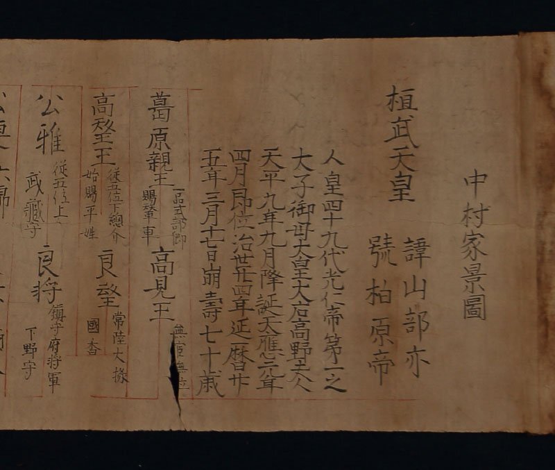 【模写】委託HK◇時代 平姓中村氏系図（中村一氏 戦国武将 戦国大名 家譜 巻物 桓武天皇 家系図 系譜 書 資料 中世古文書）_画像3