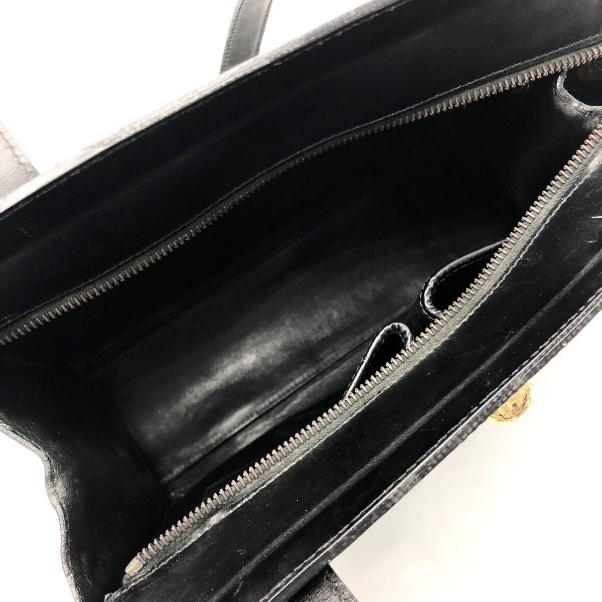 CELINE セリーヌ スターボール ゴールド金具 ショルダーバッグ トートバッグ カーフレザー ブラック 黒 ビンテージ　イタリア製_画像9