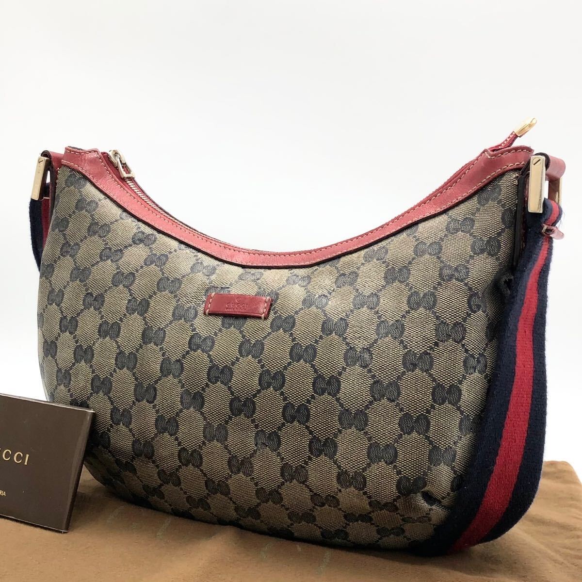 【入手困難】GUCCI グッチ ショルダーバッグ ハーフムーン シェリーライン GGインプリメ　斜め掛け_画像1