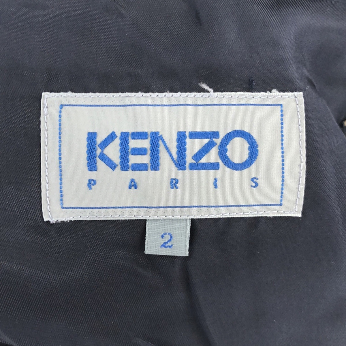 KENZO ケンゾー 青タグ ヴィンテージ ツイードテーラードジャケット ベージュ×ブラック 2 ITSXV2U0M8D8_画像3