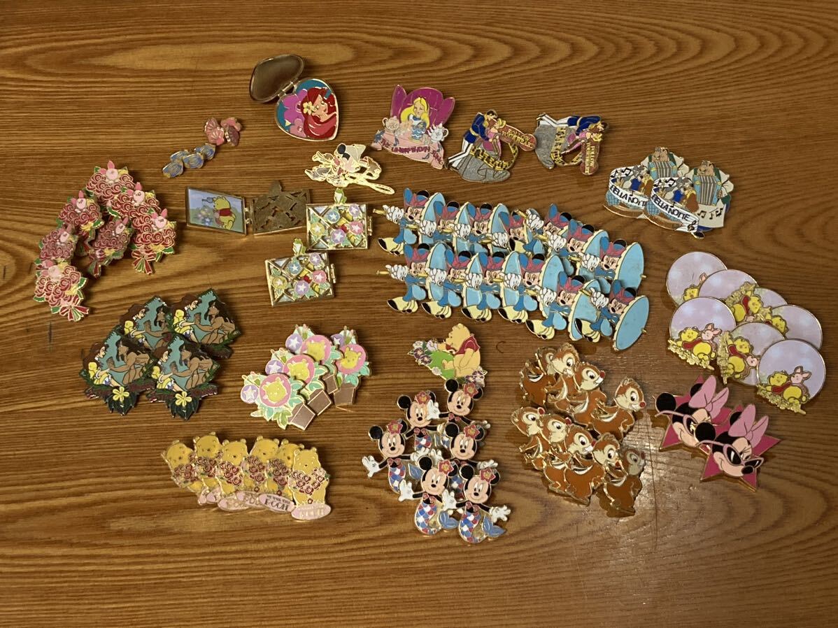  Disney character pin badge 77 piece inspection ) goods pin z Mickey minnie Ariel chip Dale Pooh Piglet Snow White 