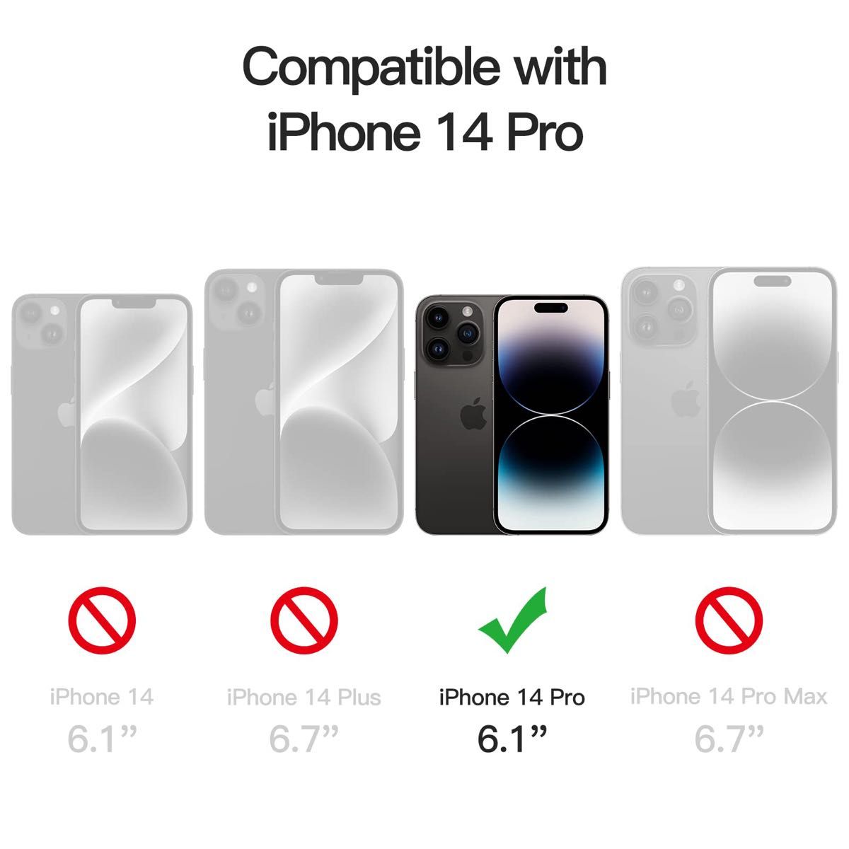iPhone 14 Pro 6.1インチ用ケース 液晶保護フィルム内蔵 傷つけ防止 フルボディ 360°全面 保護カバー