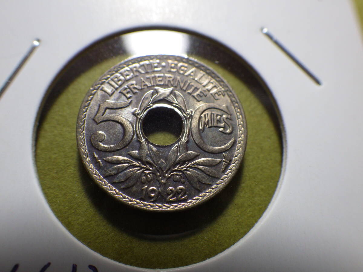 フランス １９２２年 ５サンチーム硬貨 コレクター放出品の画像1
