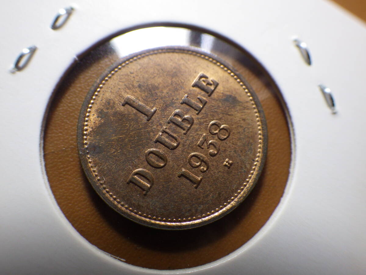 ガーンジー１９３８年H　１ドゥーブル銅貨　美品　コレクター放出品_画像5