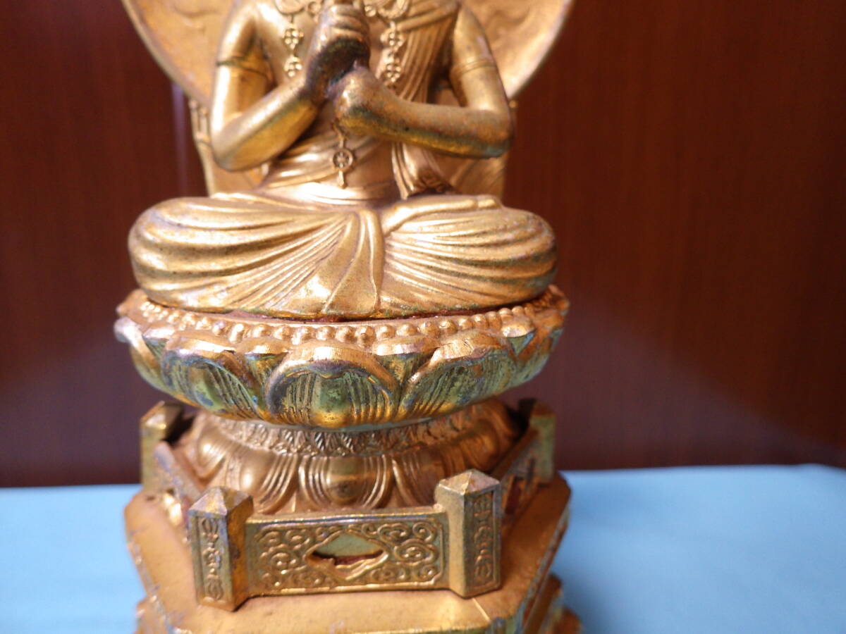 仏像大日如来坐像（錫合金銅真鍮）約約高さ275ｍｍ幅125ｍｍ奥行110ｍｍ重量2.04ｋｇ_画像4