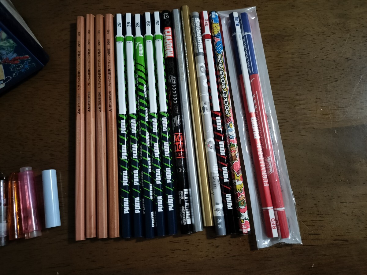  stationery complete set Pokemon sun & moon pencil sharpener pencil 1 1 pcs red blue 3ps.@, red 1 pcs, blue 1 pcs, pencil cap 18 piece 