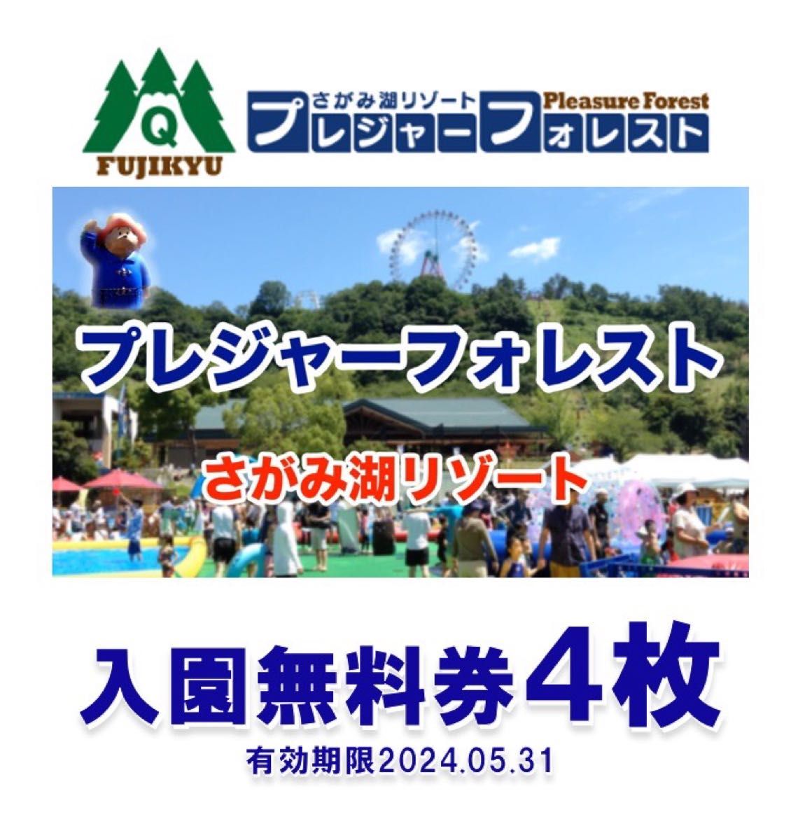 ざかみ湖リゾート　プレジャーフォレスト入園無料券4名様分