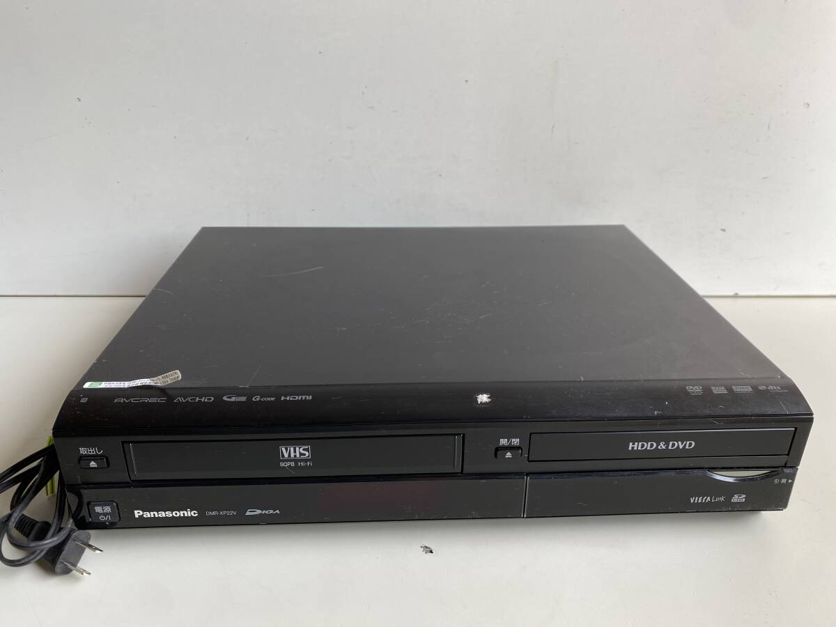 Ct483◆Panasonic パナソニック◆DVD VHS RECORDER VIERA Link DMR-XP22V ブラック/黒 2008年製 HDD内蔵 リモコン付 N2QAYB000187 通電OKの画像2