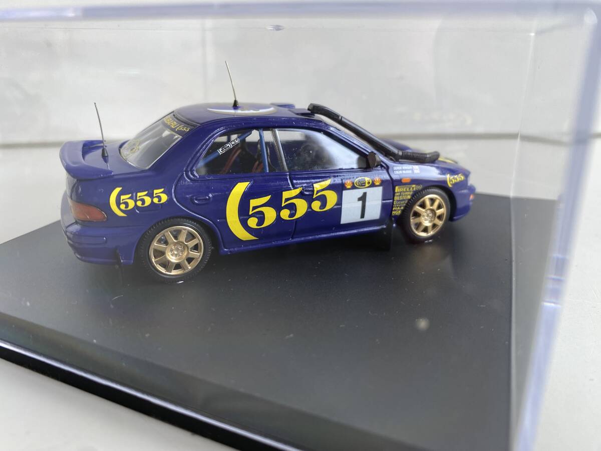 ⑬t723◆Trofeu トロフュー◆ミニカー 模型 1:43 622 Subaru impreza Safari 96 スポーツカー ブルー系 ケース付の画像6