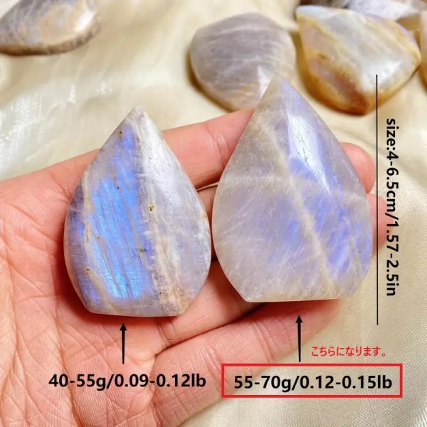 天然ブルームーンストーン 4.0～6.5cm 55～70g 　１個 　鉱物　天然石　ルース 標本　パワーストーン 　宝石　_画像3