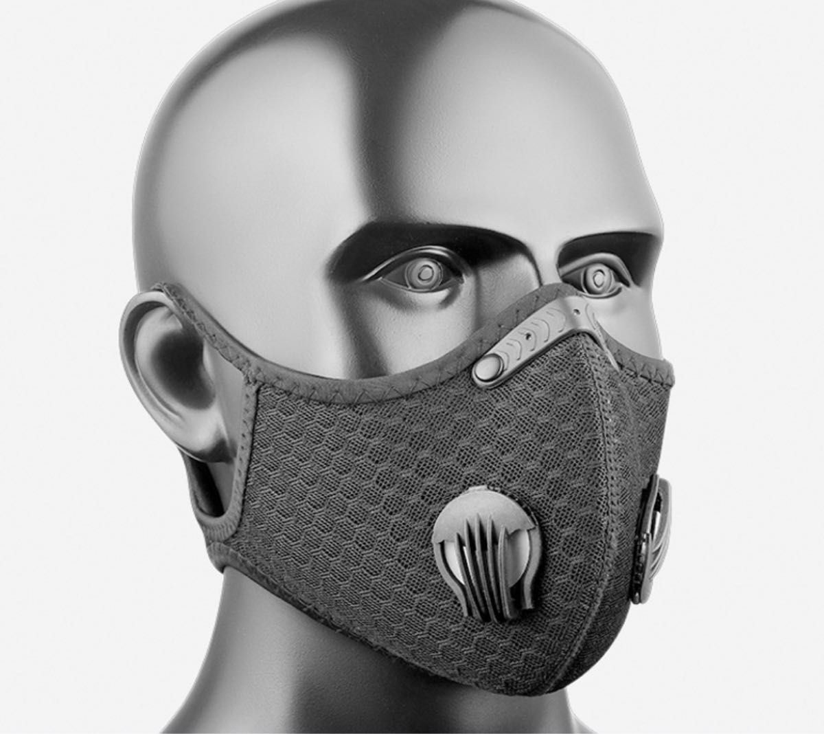 高機能マスク 逃走中 ハンター マスク 花粉 活性炭 フェイスガード 立体マスク 大人用マスク サバイバルゲーム サバゲー グレー