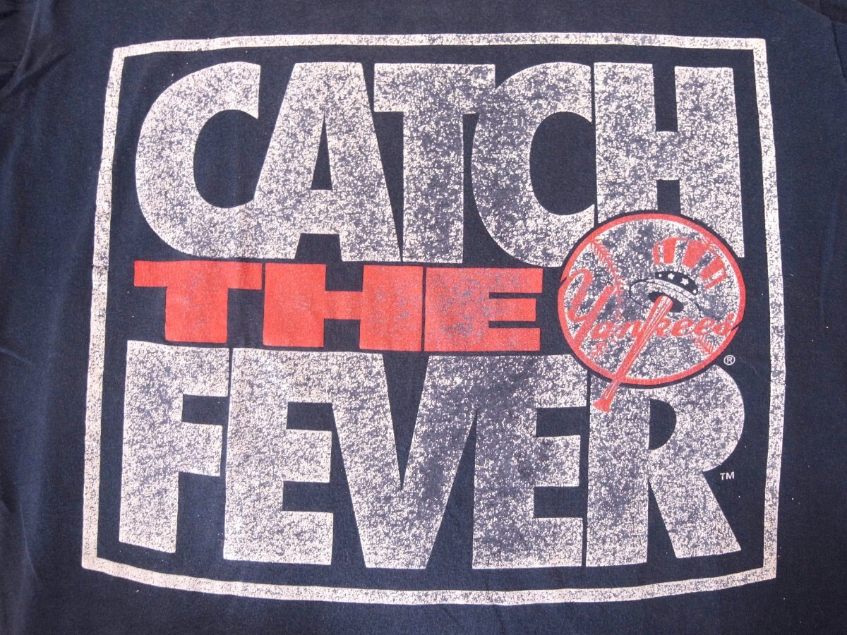 90s ビンテージ Yankeesヤンキース catch the fever メジャーリーグ MLB ベースボールTee チャンピオン　VINTAGE ランタグ model_画像4