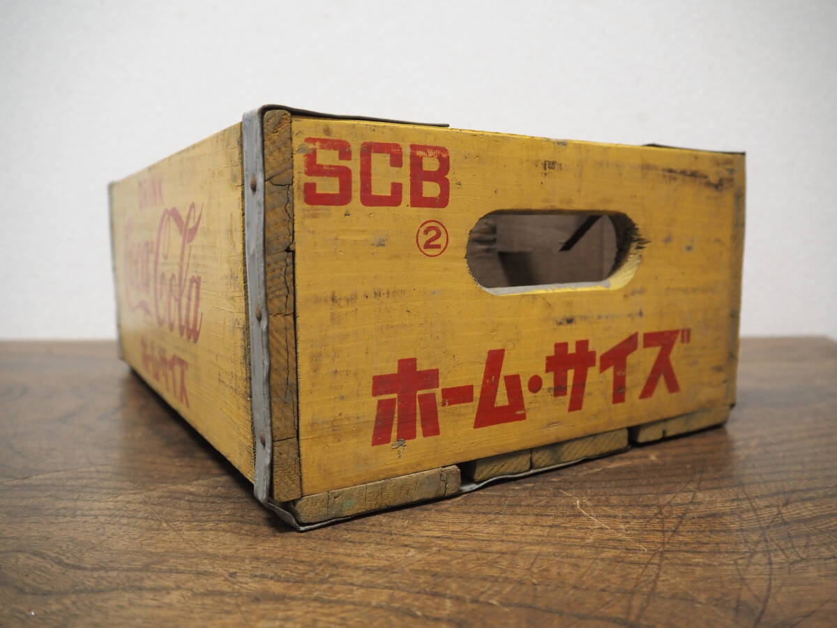  Vintage Coca Cola COCA-COLA Home размер из дерева бутылка кейс старый дерево коробка * Showa Retro подлинная вещь дерево box пустой коробка место хранения экспозиция 