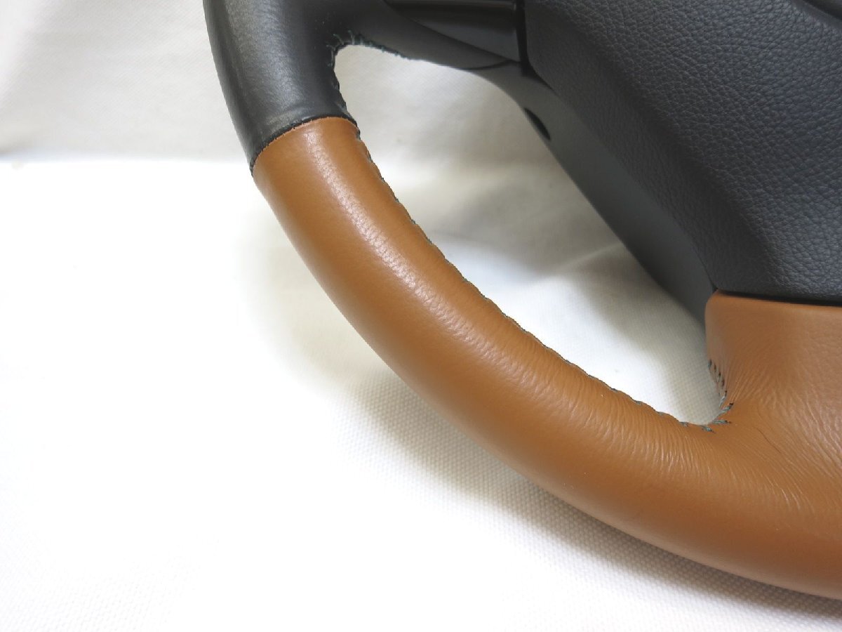  прекрасный товар! tan leather! Exiga YAM YA4 оригинальный кожа рулевой механизм руль подушка безопасности покрытие Impreza Legacy контрольный номер (W-CXII18)