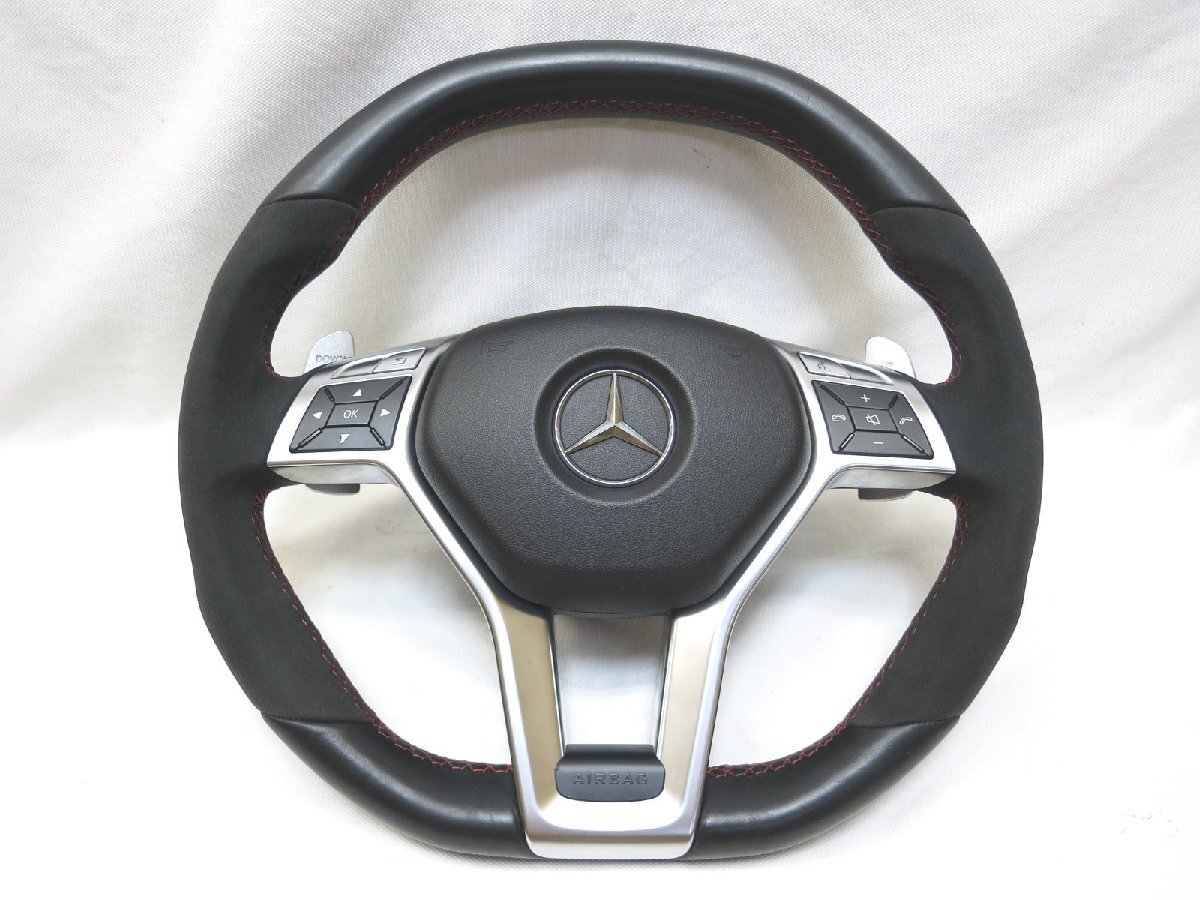  beautiful goods! CLA45 AMG W218 original alcantara leather steering gear steering wheel airbag cover W219 W212 W204 R172 W176 control number (W-SIV06)