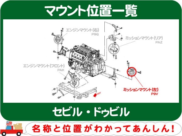 ミッションマウント 左・セビル ドゥビル AT オートマ トランス ブッシング ブッシュ GF-AK54K キャデラック GH-AK54K E-AK54K★P9V_画像2