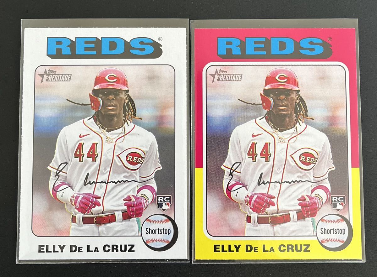 2024 Topps Heritage Baseball Elly De La Cruz Reds RC White Border Parallel Base #473 MLB 2枚の画像1