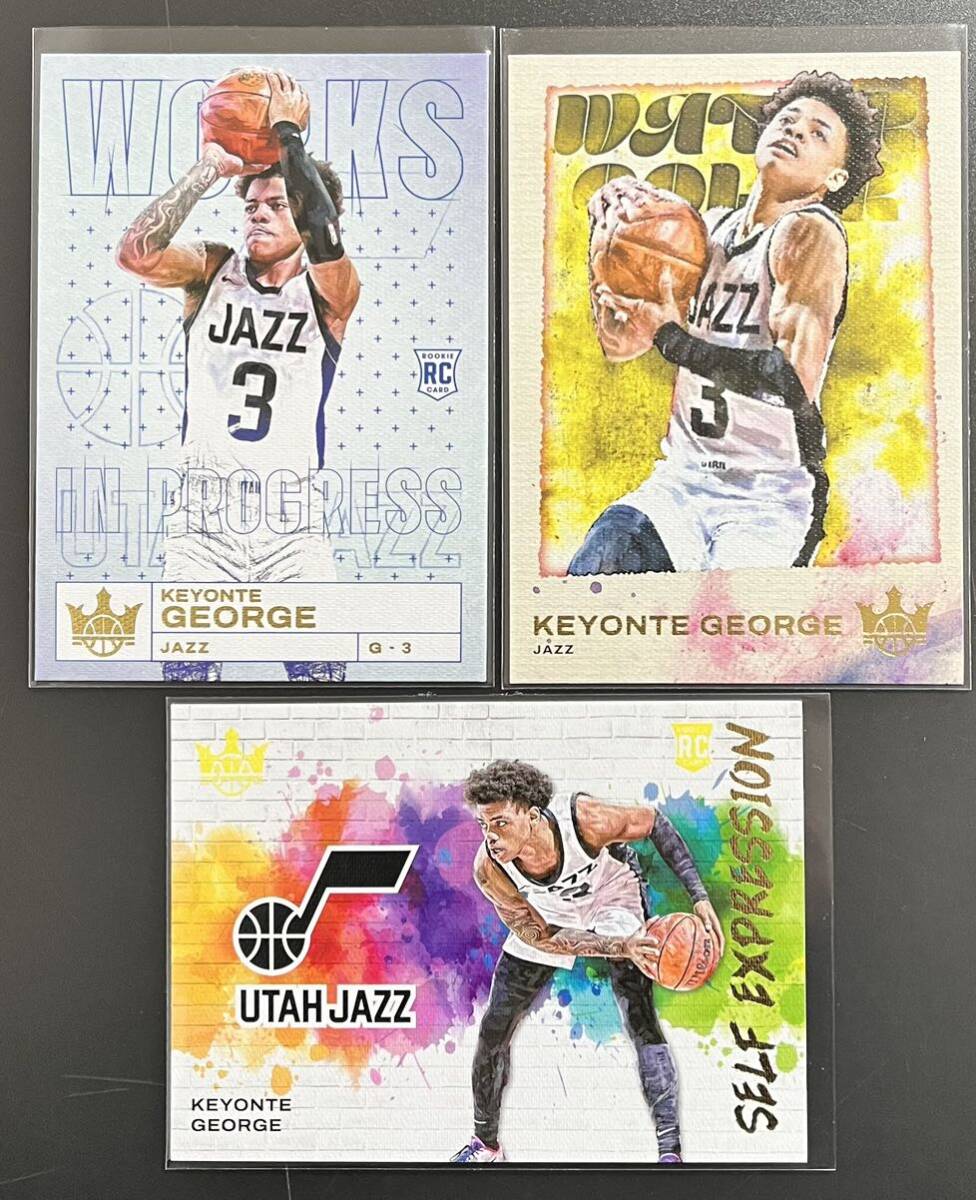 2023-24 Court Kings NBA Keyonte George Jazz RC Water Color #22 Works in Progress #11 Self Expression #25 3枚の画像1