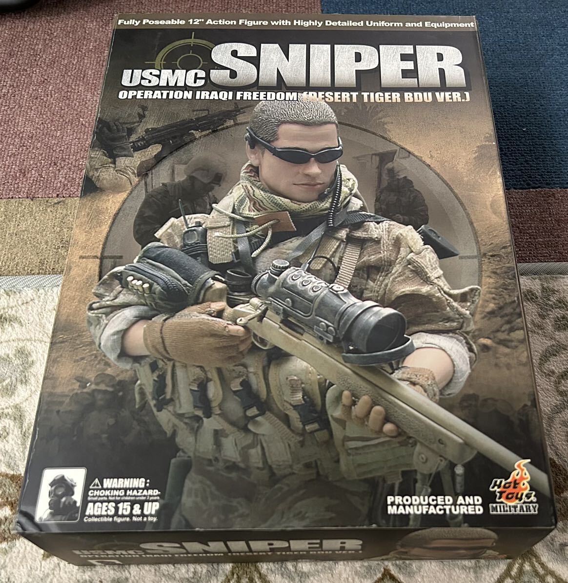 1/6 ホットトイズ  U.S.M.C. Sniper Operation Iraqi Freedom Desert tiger BDU Version hot toys の画像1