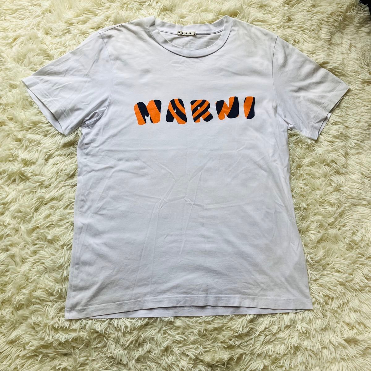 MARNI マルニ センターロゴ 半袖tシャツ 背面プリント ビックサイズ　希少サイズ