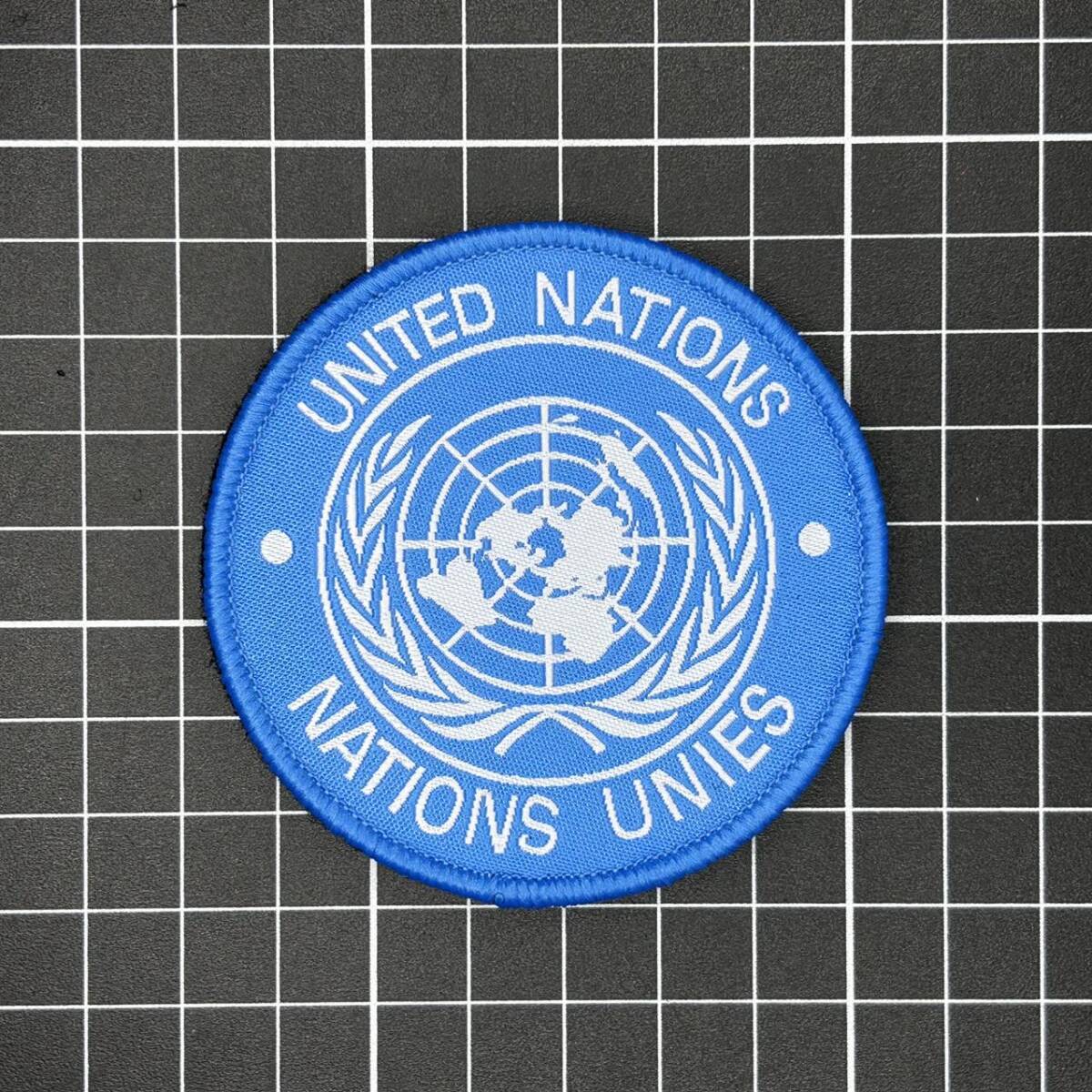 国旗　ベルクロワッペン　The United Nations・国連・エンブレム_画像1