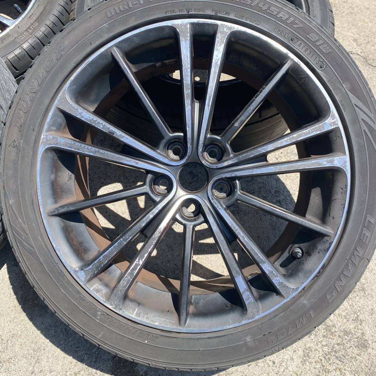 トヨタ 純正 86 前期 ZC6 アルミホイール サマータイヤ セット 215/45R17 17インチ 7J 48 PCD 100 5穴 BRZ プリウス 170系 シエンタ などに_画像2