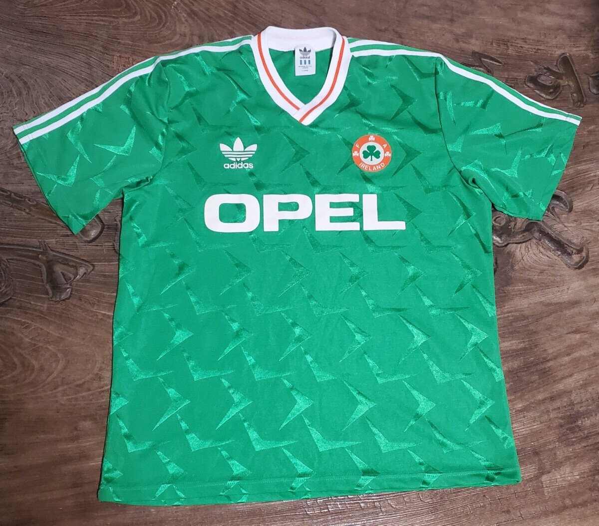 値下げ交渉 1990-92年 アイルランド代表 adidas OPEL XL 検)90 91 1991 1992 Republic Of Ireland FIFA WC WORLD CUP ITALY Roy Keane Y2K_画像2