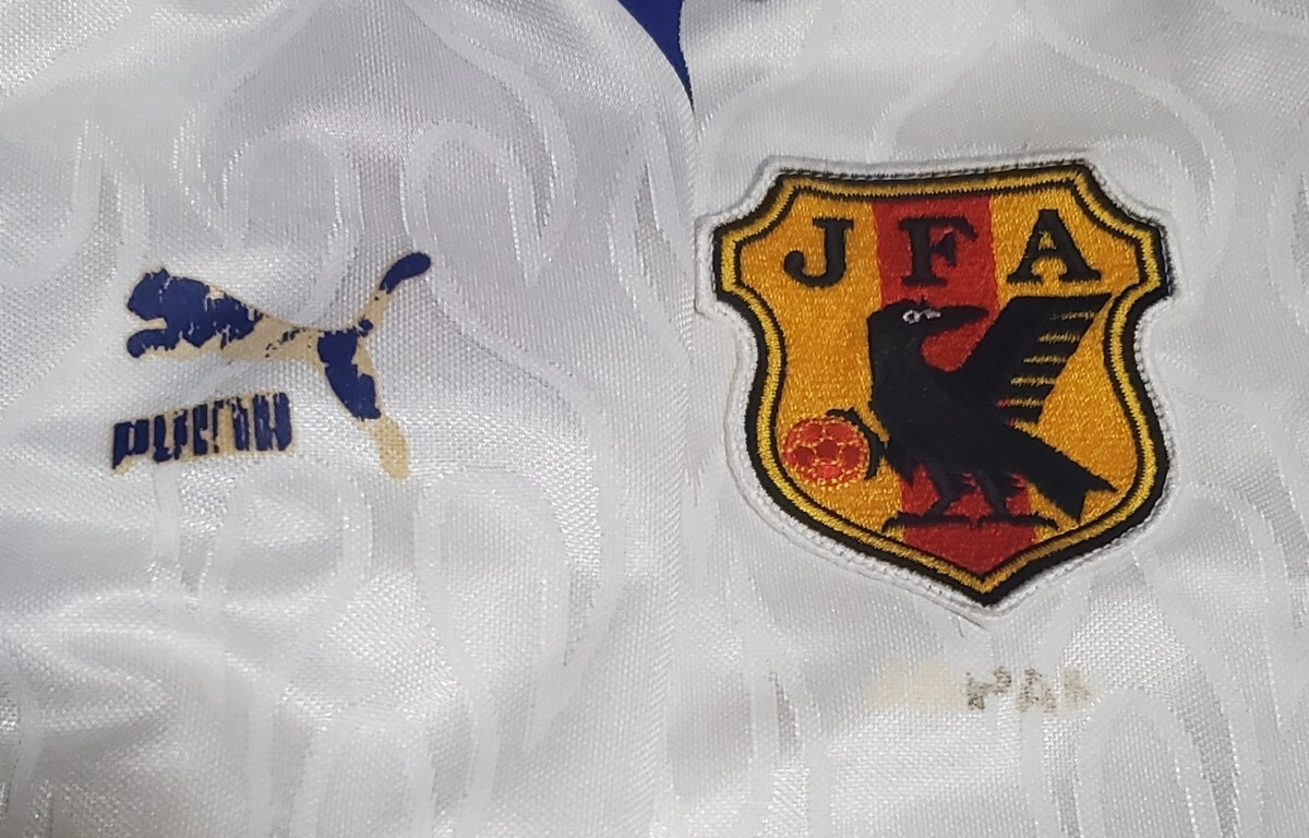 値下げ交渉 1996年 日本代表 PUMA 正規品 Oサイズ 日本製 検/ JFA JAPAN OFFICIAL SHIRT ASIA CUP KAZU 炎 カズ 三浦知良 アジアカップ Y2Kの画像4