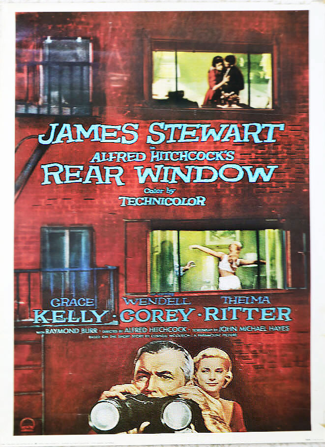 映画ポスター、REAR WINDOW「裏窓」50.8x71.0cm, 1986年print,USA版、A・ヒッチコック監督、J・スチャート、G・ケリー主演の画像1