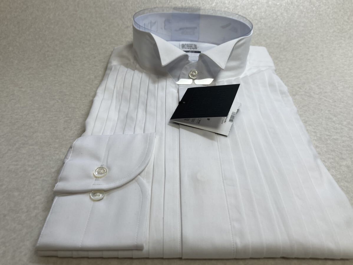 新品　麻布テーラー（日）　フォーマルシャツ４２　白無地ポプリン　定価１．４万円