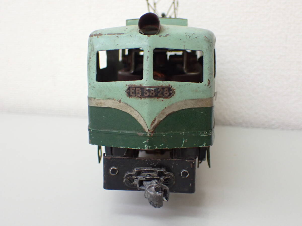 鉄道模型-35；(動作未確認） カツミ KTM EB5828 電気機関車 ブリキ 約525ｇ 長さ；約19ｃｍ  車輪幅；約3ｃｍ Oゲージ？★の画像9