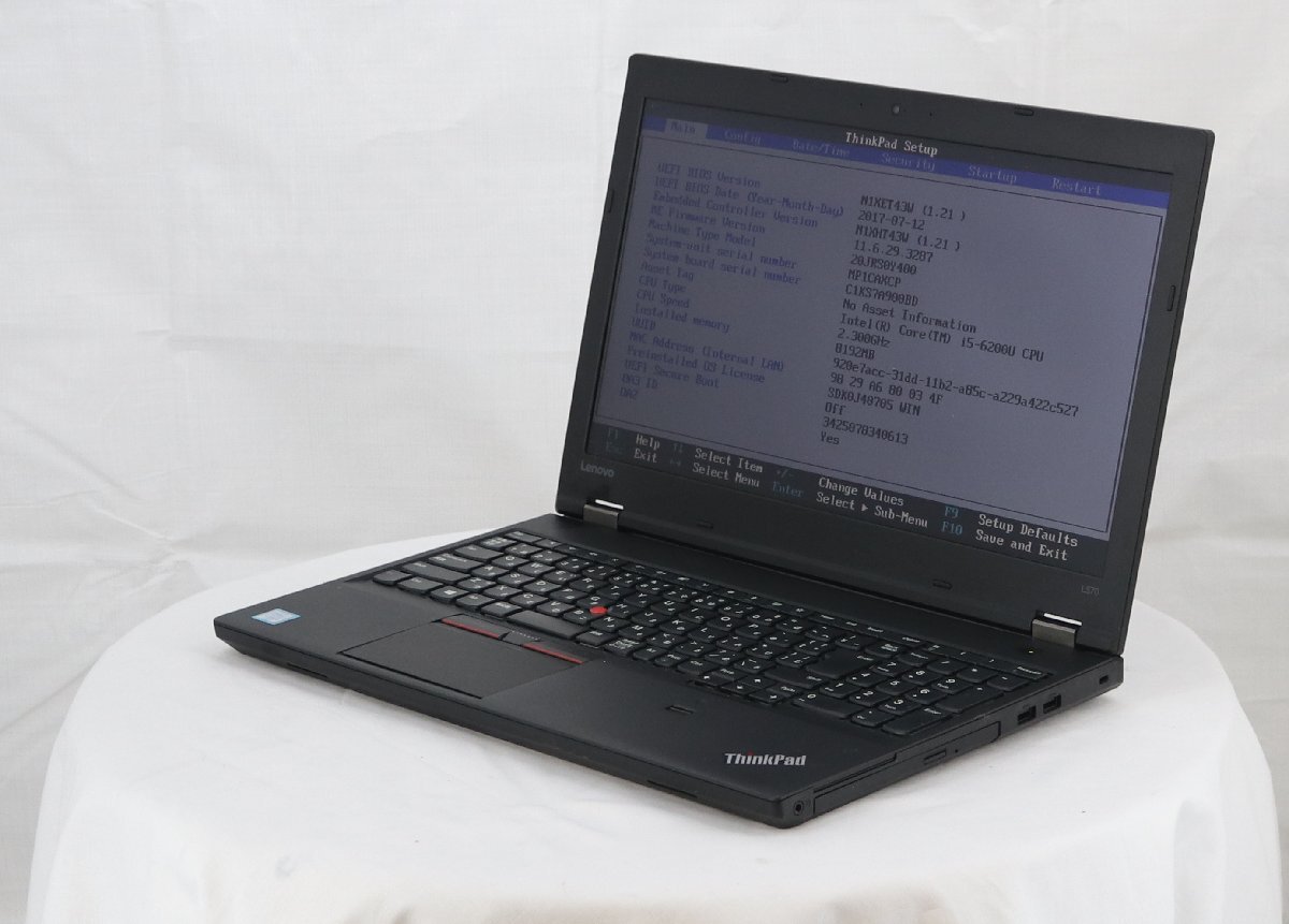 lenovo 20JR-S0Y400 ThinkPad L570 Core i5 6200U 2.30GHz 8GB 500GB■現状品の画像1