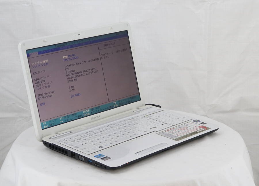 TOSHIBA PT45157DBFW dynabook T451/57DW　Core i7 2670QM 2.20GHz 2GB 1000GB■現状品_画像2