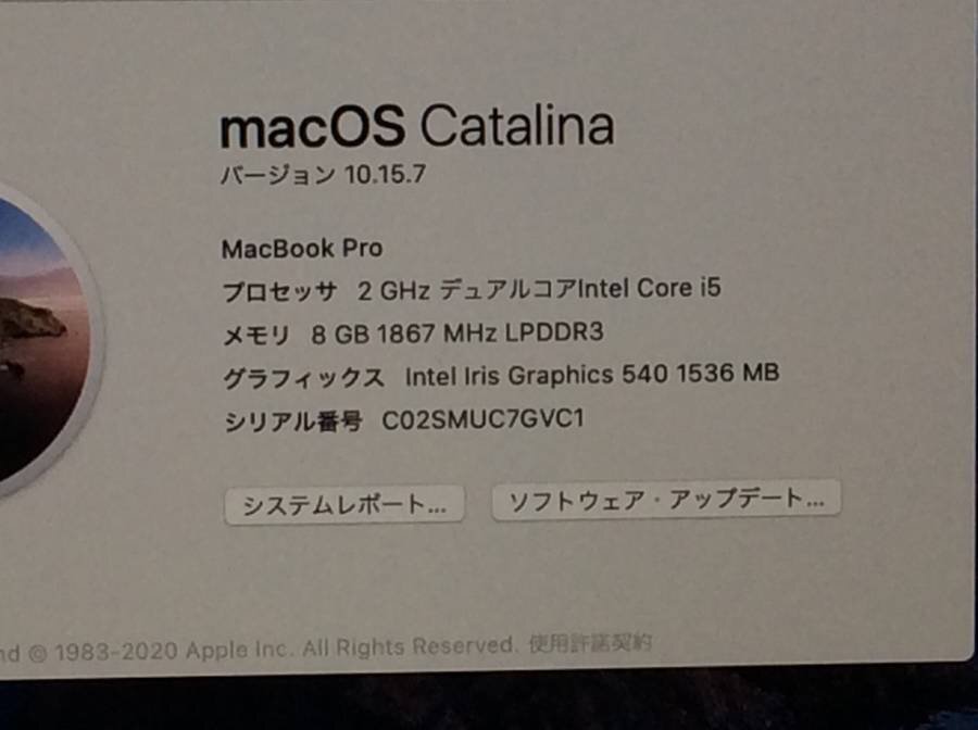 Apple MacBook Pro 2016 A1708 macOS Core i5 2.00GHz 8GB 256GB(SSD)■現状品の画像10