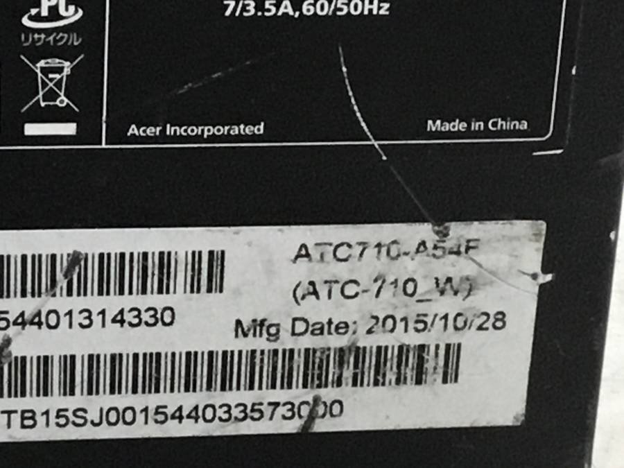 acer ATC710-A54F Aspire Core i5 6400 2.70GHz 4GB 128GB(SSD)■現状品の画像4