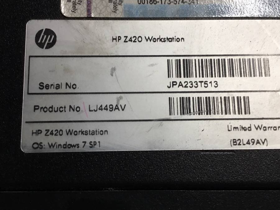 hp Z420 Workstation - Xeon E5-1660 3.30GHz 48GB■現状品【TB】の画像4