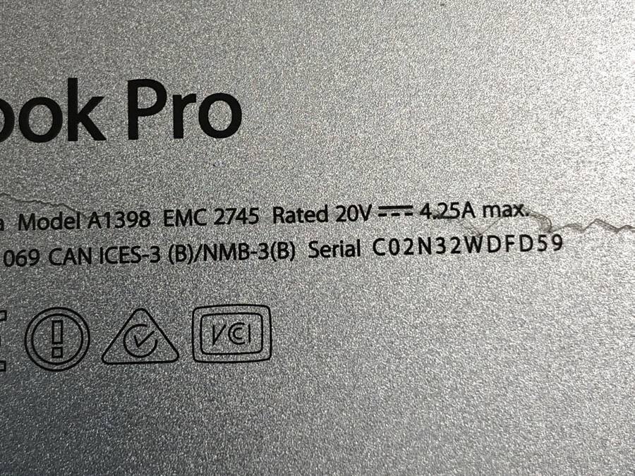 Apple MacBooK Pro Retina Late2013 A1398 macOS Core i7 2.60GHz 16GB 1TB(SSD)■1週間保証の画像4