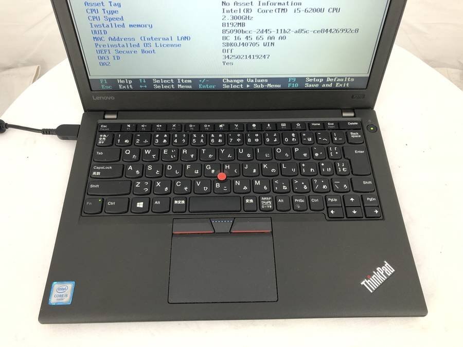 lenovo 20K6-CTO1WW ThinkPad X270 Core i5 6200U 2.30GHz 8GB 1000GB■現状品の画像5