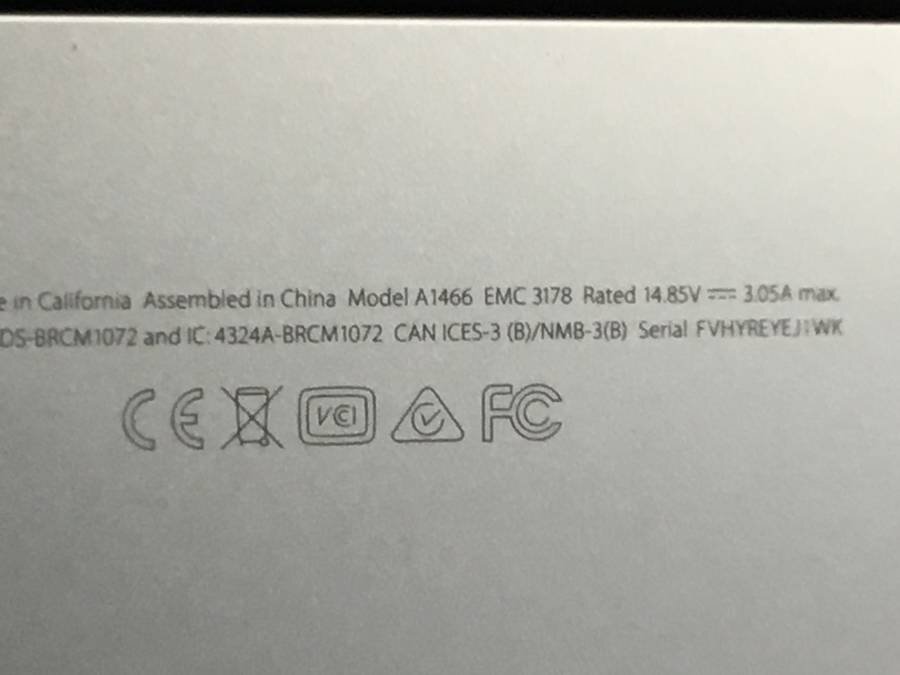 Apple MacBook Air 2017 A1466 macOS　Core i5 1.80GHz 8GB 128GB(SSD)■現状品_画像4