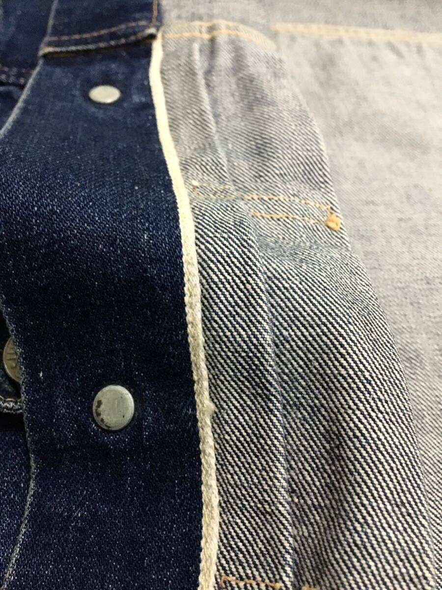 【極上】真紺 40-38 507XX デッドストック 2.3WASH 革パッチ期 50年代 イエローステッチ LEVIS リーバイス 501XX 506XX 557 558 ビッグEの画像10