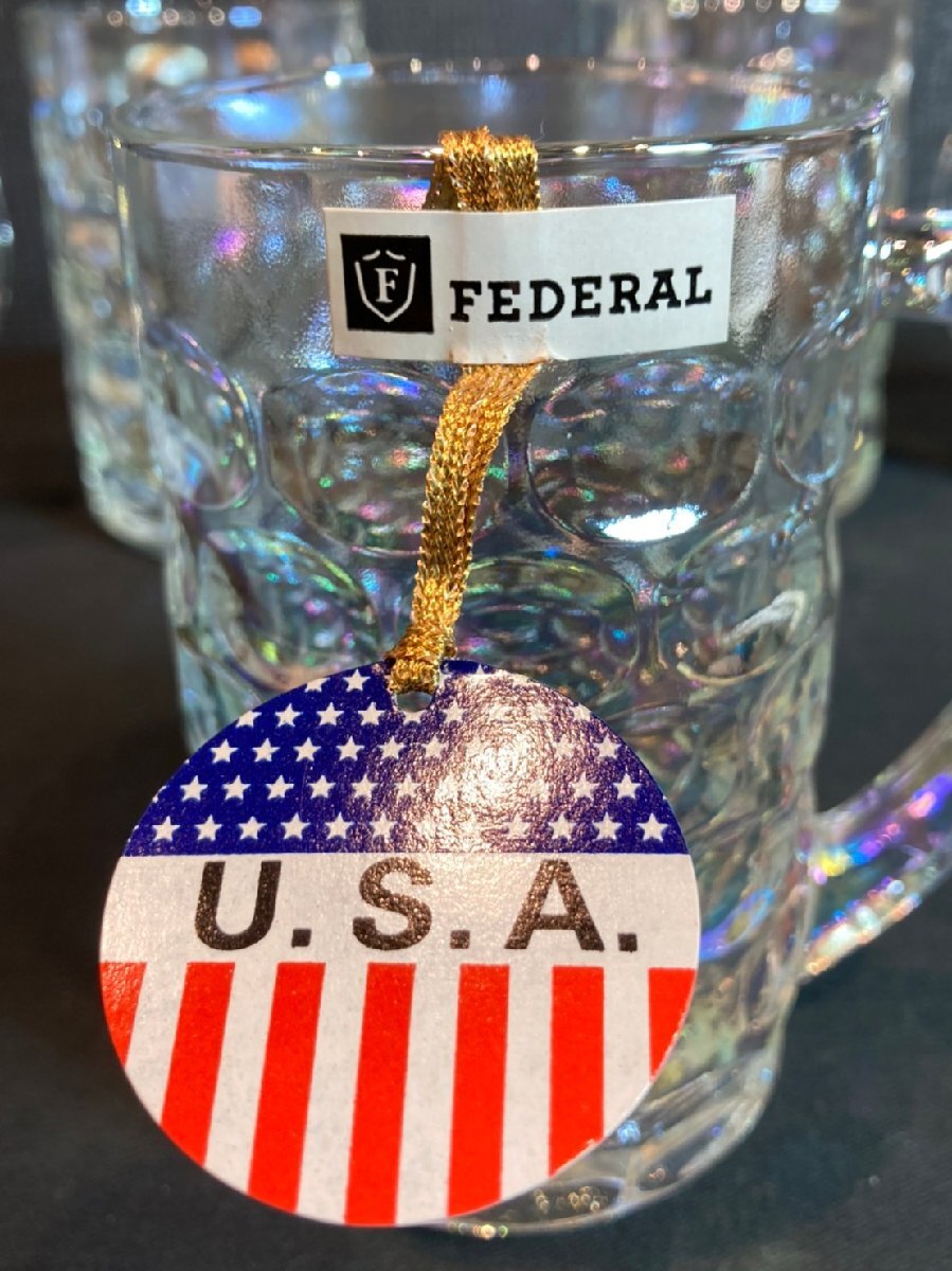 Federal フェデラル BEER JUG SET ビアジョッキ ５個セット ヴィンテージ メイドインU.S.A ヨークタウン オーロラの画像2